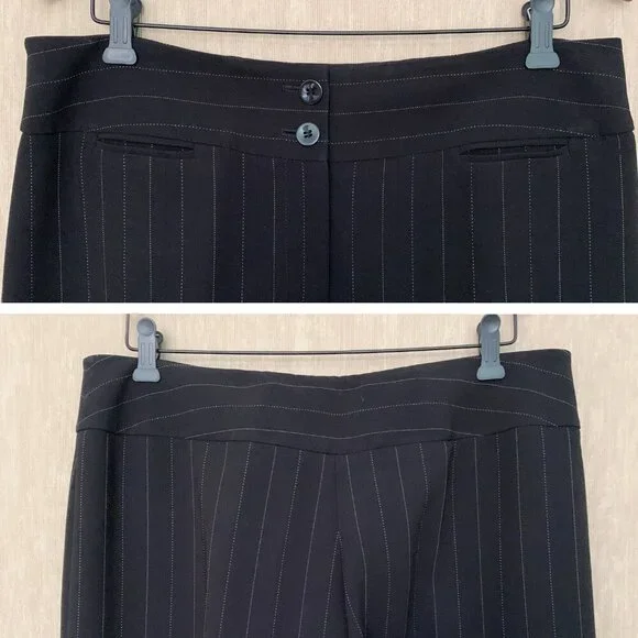 PLANET Black Pinstripe Single-Breasted Pantsuit Set | Size 12 - Picture 9 of 10